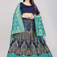 Lehenga Choli Banarasi Silk Jacquard Blue Jacquard Work Lehenga Choli