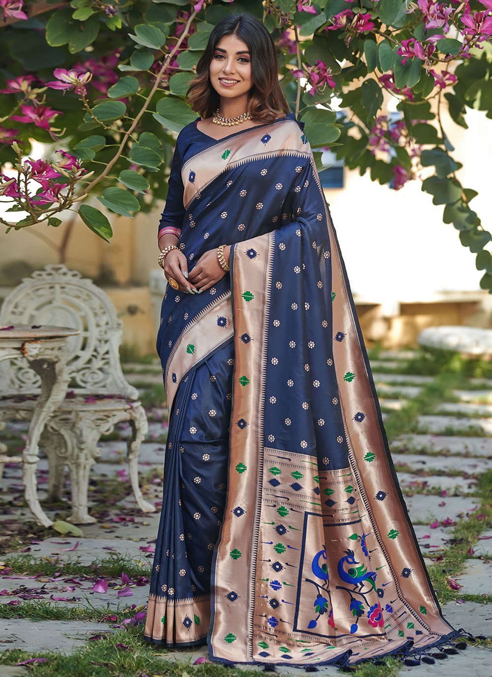 Classic Banarasi Silk Blue Woven Saree