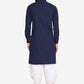 Dhoti Kurta Blended Cotton Blue Plain Mens