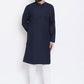 Kurta Pyjama Blended Cotton Blue Plain Mens