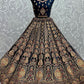 A Line Lehenga Velvet Blue Dori Work Lehenga Choli