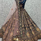 A Line Lehenga Velvet Blue Dori Work Lehenga Choli