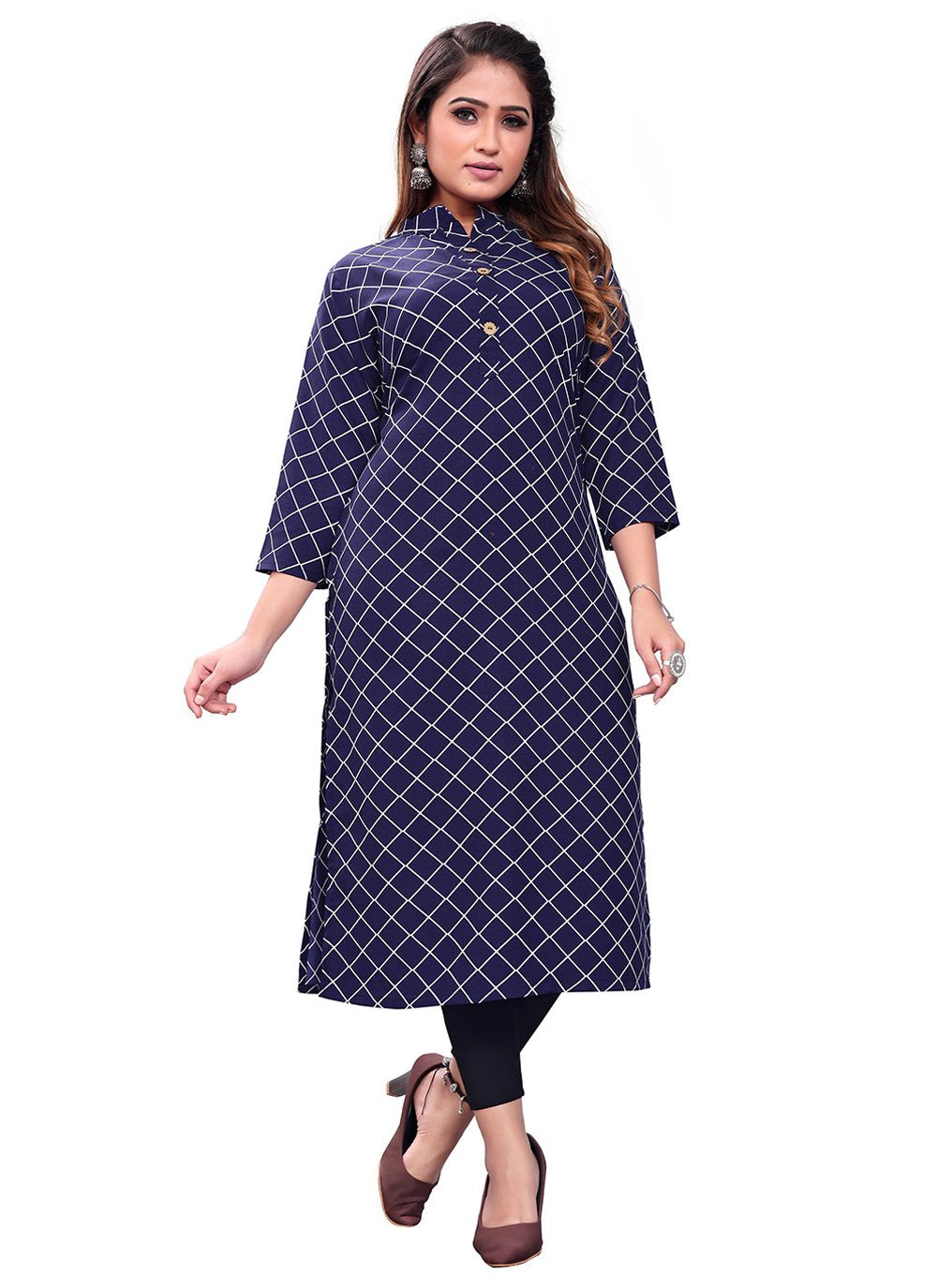 Casual Kurti Rayon Blue Print Kurtis