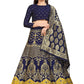 Lehenga Choli Banarasi Silk Jacquard Blue Jacquard Work Lehenga Choli