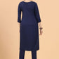 Casual Kurti Viscose Blue Embroidered Kurtis