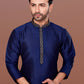 Kurta Pyjama Dupion Silk Blue Embroidered Mens