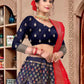 Lehenga Choli Jacquard Blue Woven Lehenga Choli