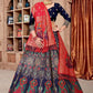 Lehenga Choli Jacquard Blue Woven Lehenga Choli