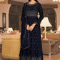 Palazzo Salwar Suit Georgette Blue Embroidered Salwar Kameez