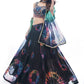 Lehenga Choli Chiffon Blue Print Lehenga Choli