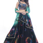 Lehenga Choli Chiffon Blue Print Lehenga Choli