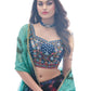 Lehenga Choli Chiffon Blue Print Lehenga Choli