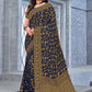 Classic Chiffon Viscose Blue Weaving Saree