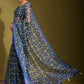 Classic Linen Blue Digital Print Saree