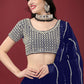 Lehenga Choli Faux Georgette Blue Embroidered Lehenga Choli