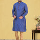 Kurta Pyjama Cotton Blue Fancy Work Mens