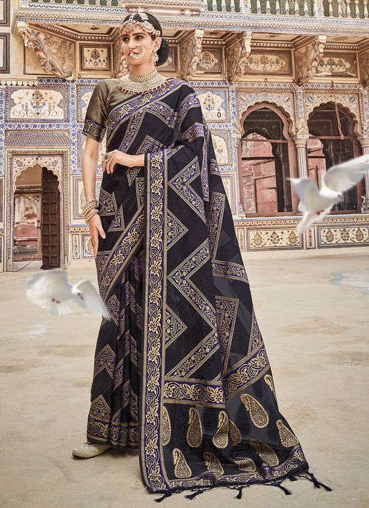 Classic Organza Pure Dola Blue Lace Saree