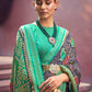 Contemporary Brasso Blue Paisley Print Saree