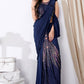 Contemporary Imported Blue Broches Saree