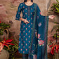 Salwar Suit Muslin Blue Digital Print Salwar Kameez