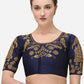 Blouse Silk Blue Embroidered Blouse