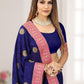 Classic Georgette Blue Embroidered Saree