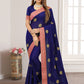 Classic Georgette Blue Embroidered Saree