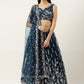 Lehenga Choli Net Blue Embroidered Lehenga Choli