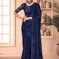 Trendy Saree Silk Blue Embroidered Saree