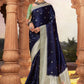 Classic Satin Silk Blue Weaving Saree
