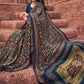Contemporary Faux Crepe Blue Print Saree