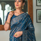 Contemporary Tussar Silk Blue Woven Saree