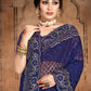Contemporary Net Blue Diamond Saree