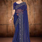 Contemporary Net Blue Diamond Saree