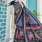 Classic Silk Blue Foil Print Saree