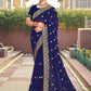 Contemporary Georgette Blue Embroidered Saree