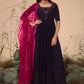 Palazzo Salwar Suit Georgette Blue Embroidered Salwar Kameez