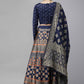 A Line Lehenga Banarasi Silk Jacquard Blue Jacquard Work Lehenga Choli