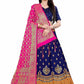 A Line Lehenga Banarasi Silk Blue Jacquard Work Lehenga Choli