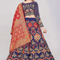 A Line Lehenga Banarasi Jacquard Silk Blue Jacquard Work Lehenga Choli