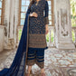 Palazzo Salwar Suit Faux Georgette Blue Embroidered Salwar Kameez