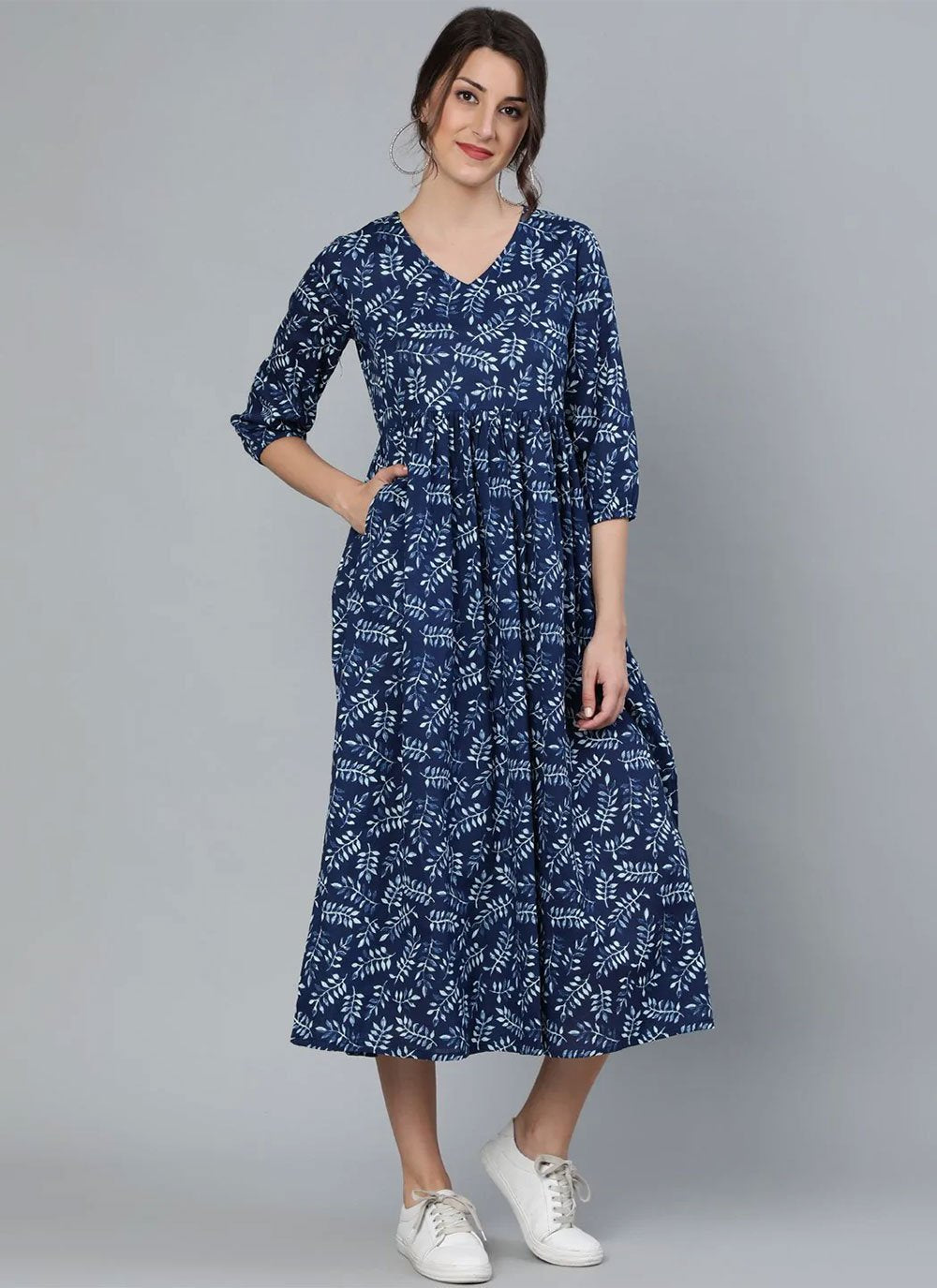 Casual Kurti Cotton Blue Print Kurtis