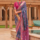Classic Patola Silk Blue Foil Print Saree