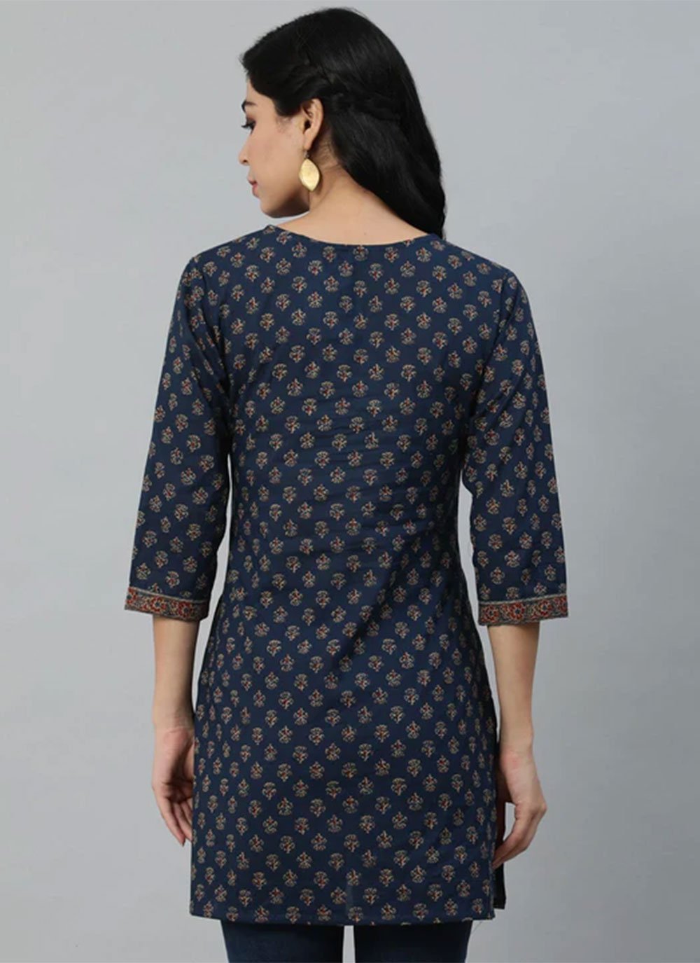 Casual Kurti Cotton Blue Print Kurtis