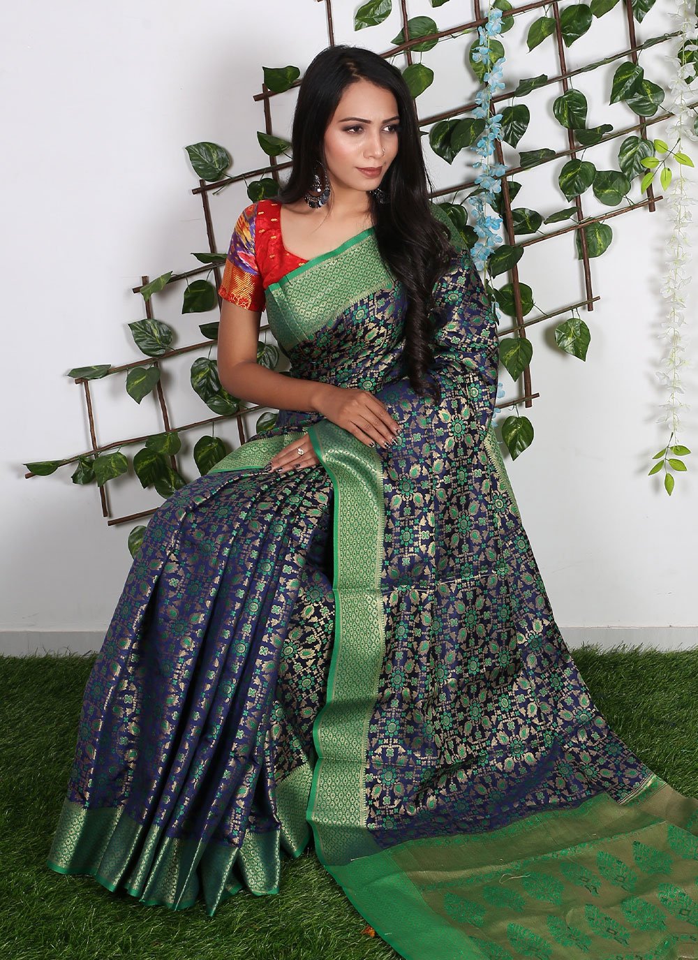 Contemporary Patola Silk Pure Silk Blue Weaving Saree