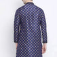 Kurta Art Dupion Silk Blue Print Mens