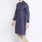 Kurta Pyjama Art Dupion Silk Blue Print Mens