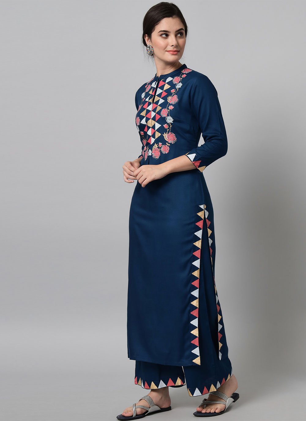 Casual Kurti Rayon Viscose Blue Print Kurtis