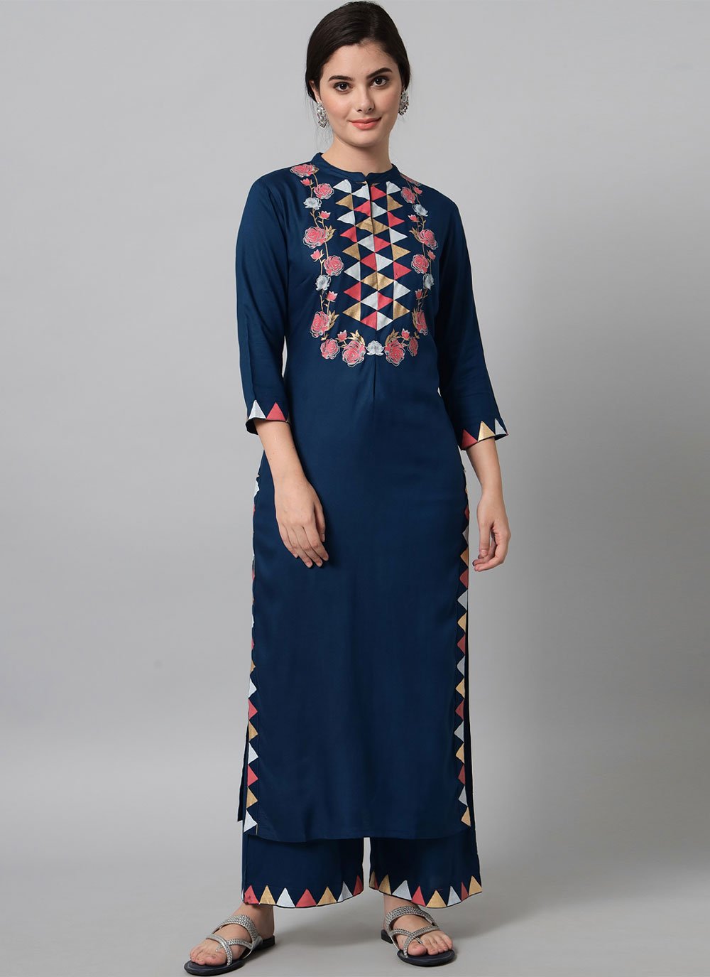 Casual Kurti Rayon Viscose Blue Print Kurtis