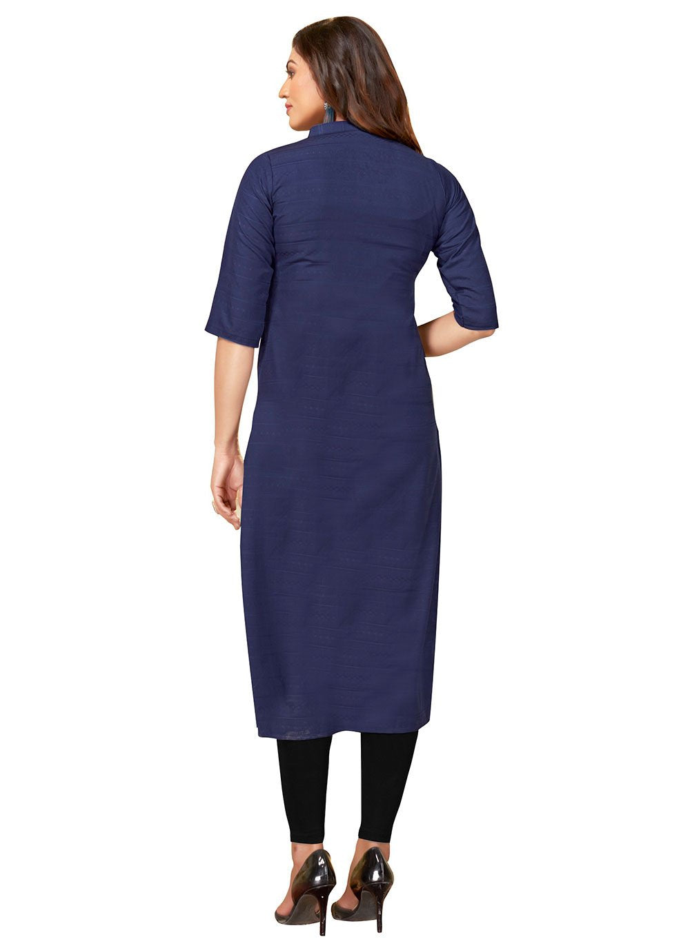 Casual Kurti Nylon Viscose Blue Print Kurtis